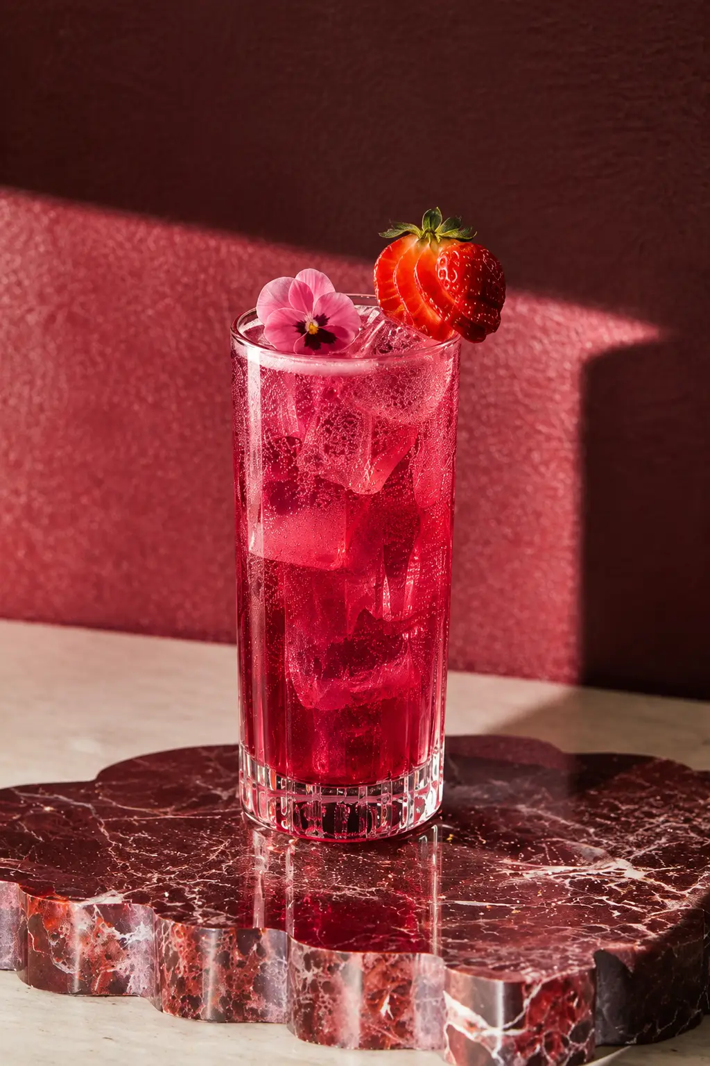 Strawbiscus Highball gin cocktail by Liquid Stage
